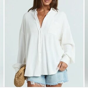 Women's White Button-Up Shirt